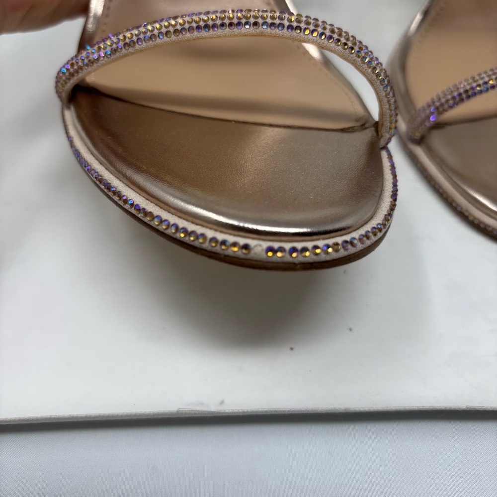 Steve Madden Exotica Rose Gold Rhinestone Wrap Around Strappy Heels Size 7.5 - Picture 5 of 9
